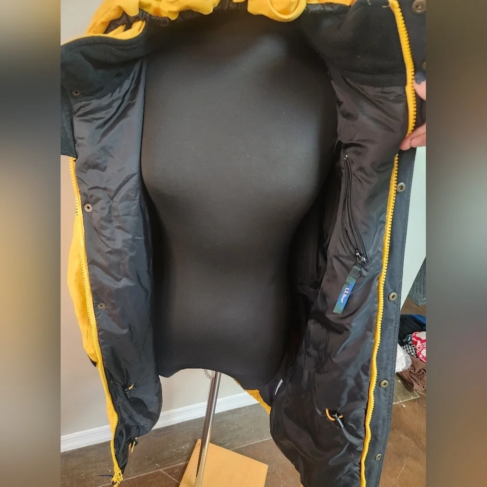 L.L.Bean Vintage Yellow & Black Insulated Parka Men’s XL